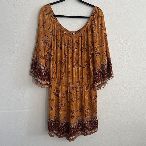 Mudd Boho Off the Shoulder Romper - Picture 1 of 6